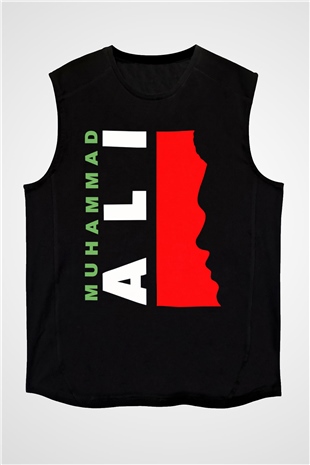 Muhammed Ali Siyah Unisex Kolsuz Tişört