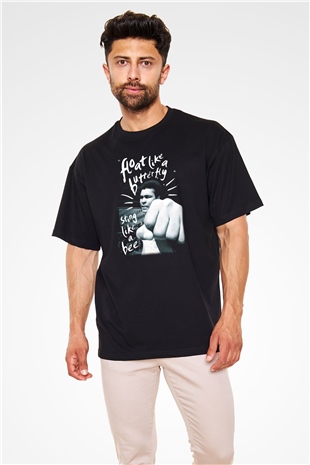 Muhammed Ali Siyah Unisex Oversize Tişört T-Shirt