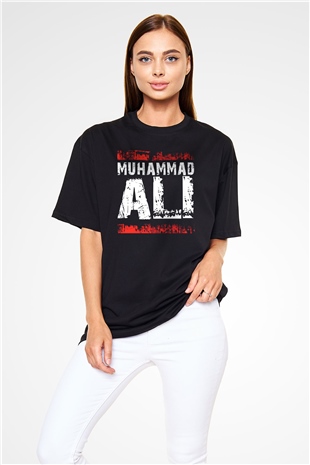 Muhammed Ali Siyah Unisex Oversize Tişört T-Shirt
