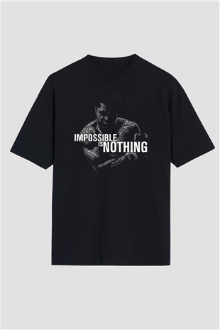 Muhammed Ali Siyah Unisex Oversize Tişört T-Shirt