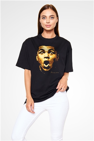 Muhammed Ali Siyah Unisex Oversize Tişört T-Shirt