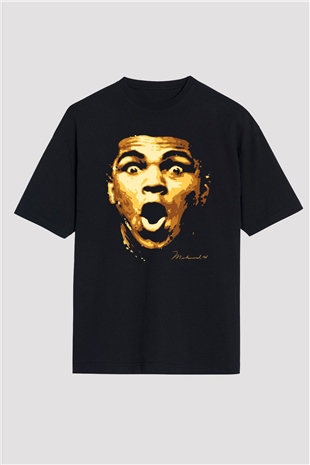 Muhammed Ali Siyah Unisex Oversize Tişört T-Shirt