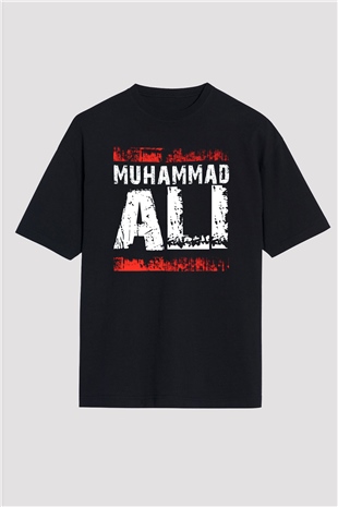 Muhammed Ali Siyah Unisex Oversize Tişört T-Shirt