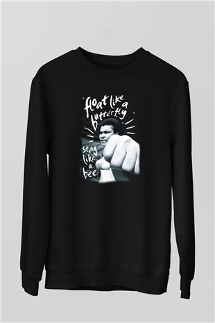 Muhammed Ali Siyah Unisex Sweatshirt
