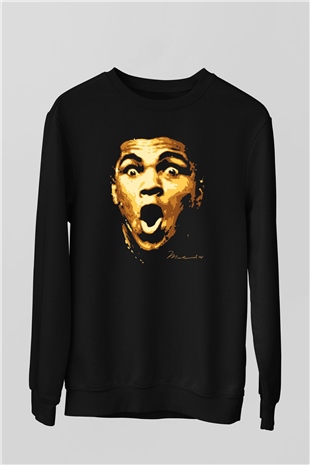 Muhammed Ali Siyah Unisex Sweatshirt