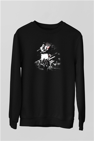 Muhammed Ali Siyah Unisex Sweatshirt