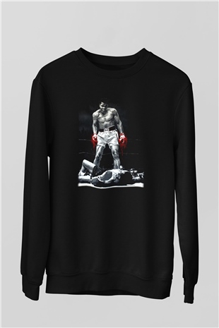 Muhammed Ali Siyah Unisex Sweatshirt
