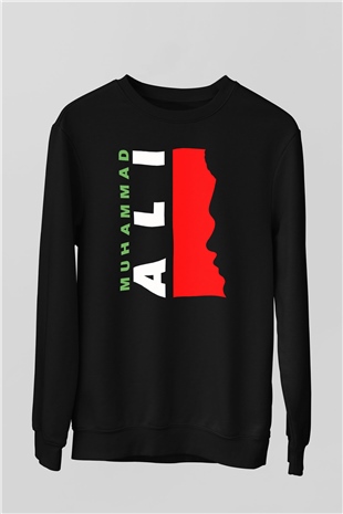 Muhammed Ali Siyah Unisex Sweatshirt
