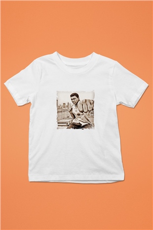Muhammed Ali Unisex Baskılı Beyaz Çocuk Tişört