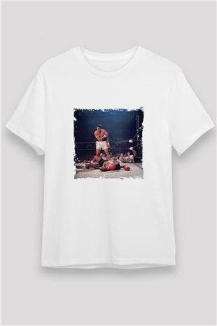 Muhammed Ali Unisex Baskılı Beyaz Tişört