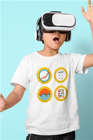 Muhasebeci Baskılı Beyaz Unisex Çocuk Tişört