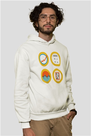 Muhasebeci Beyaz Unisex Hoodie