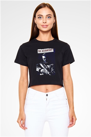 Muhasebeci Siyah  Crop Top Tişört