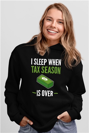 Muhasebeci Siyah Unisex Kapüşonlu Sweatshirt