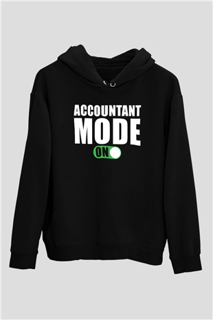 Muhasebeci Siyah Unisex Kapüşonlu Sweatshirt