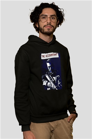 Muhasebeci Siyah Unisex Kapüşonlu Sweatshirt