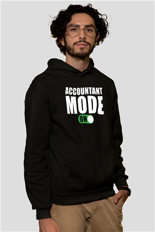 Muhasebeci Siyah Unisex Kapüşonlu Sweatshirt