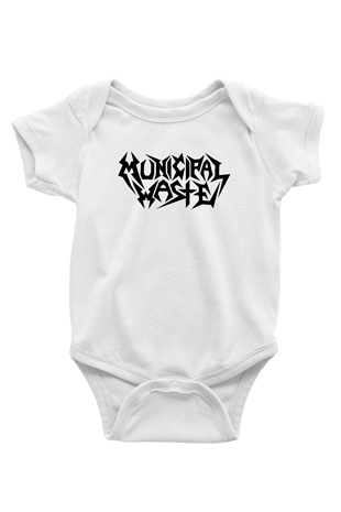 Municipal Waste Baskılı Beyaz Unisex Bebek Body - Zıbın