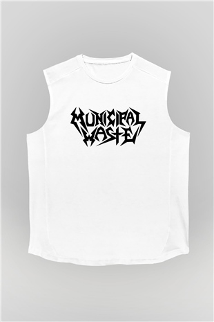 Municipal Waste Beyaz Unisex Kolsuz Tişört