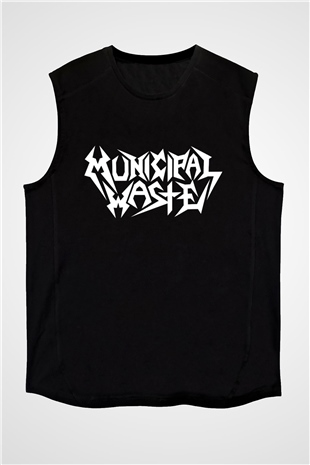 Municipal Waste Siyah Unisex Kolsuz Tişört