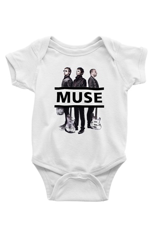 Muse Baskılı Beyaz Unisex Bebek Body - Zıbın