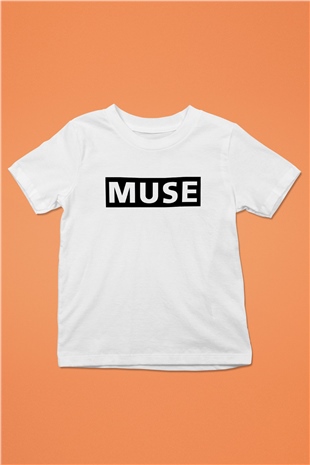 Muse Baskılı Beyaz Unisex Çocuk Tişört