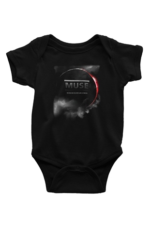 Muse Baskılı Siyah Bebek Body - Zıbın