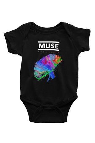 Muse Baskılı Siyah Bebek Body - Zıbın