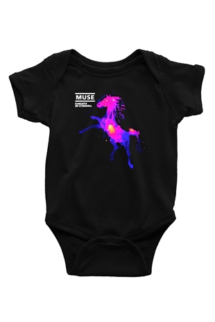 Muse Baskılı Siyah Bebek Body - Zıbın