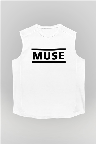 Muse Beyaz Unisex Kolsuz Tişört