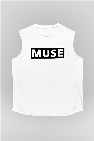 Muse Beyaz Unisex Kolsuz Tişört