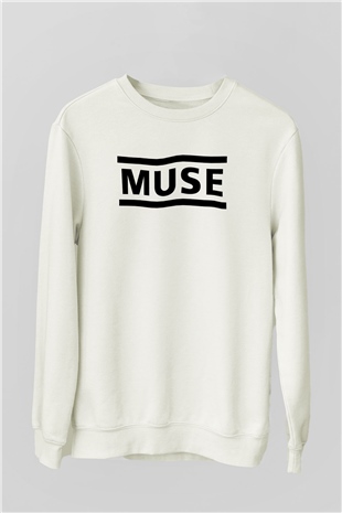 Muse Beyaz Unisex Sweatshirt