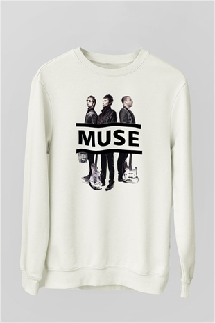 Muse Beyaz Unisex Sweatshirt