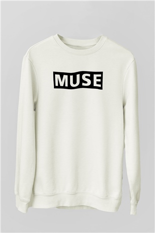 Muse Beyaz Unisex Sweatshirt