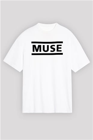 Muse Beyaz Oversize Tişört Oversize T-shirt - TişörtFabrikası