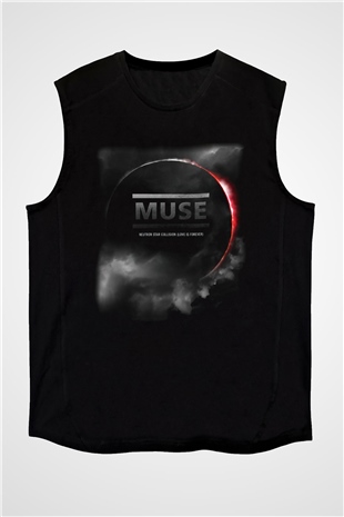 Muse Siyah Unisex Kolsuz Tişört