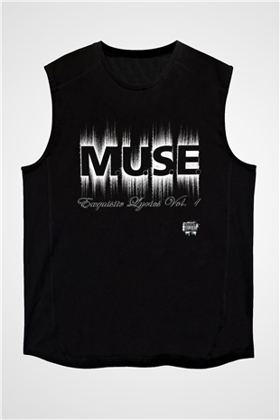 Muse Siyah Unisex Kolsuz Tişört