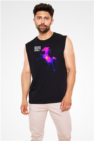 Muse Siyah Unisex Kolsuz Tişört