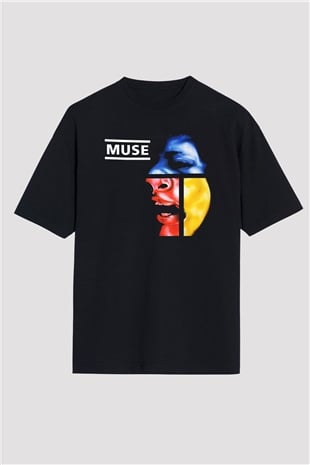 Muse Siyah Unisex Oversize Tişört T-Shirt