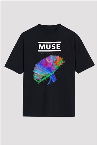 Muse Siyah Unisex Oversize Tişört T-Shirt