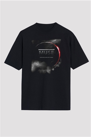 Muse Siyah Unisex Oversize Tişört T-Shirt