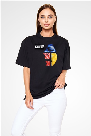 Muse Siyah Unisex Oversize Tişört T-Shirt