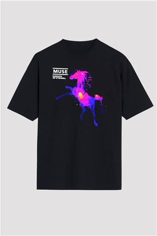 Muse Siyah Unisex Oversize Tişört T-Shirt