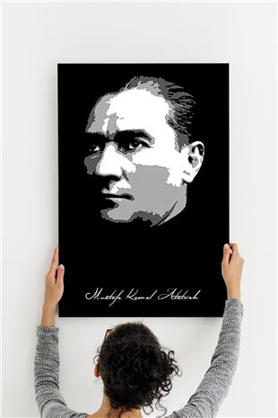 Mustafa Kemal Atatürk Desenli Ahşap Mdf Tablo 40 cm x 60 cm