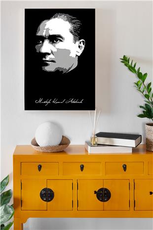 Mustafa Kemal Atatürk Desenli Ahşap Mdf Tablo 40 cm x 60 cm