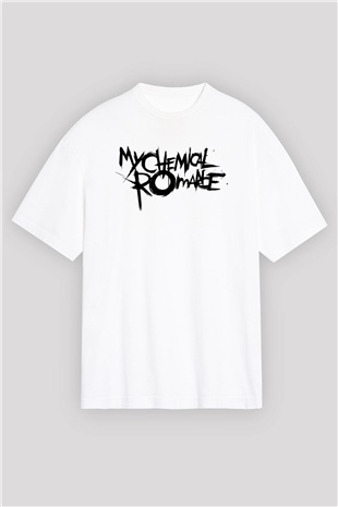 My Chemical Romance Beyaz Unisex Oversize Tişört T-Shirt