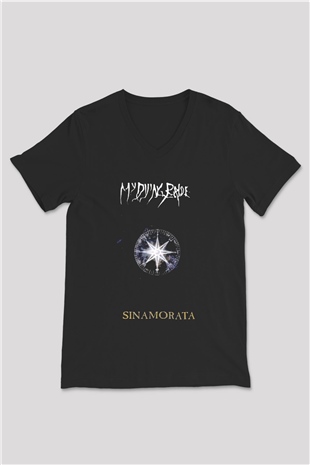 My Dying Bride Baskılı Unisex Siyah V Yaka Tişört - Tshirt