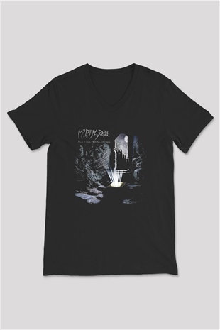 My Dying Bride Baskılı Unisex Siyah V Yaka Tişört - Tshirt