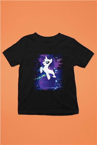 My Little Pony Baskılı Siyah Unisex Çocuk Tişört