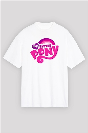My Little Pony Beyaz Unisex Oversize Tişört